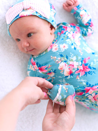Fancy Me Floral Sleep Gown & Bow Hat Set
