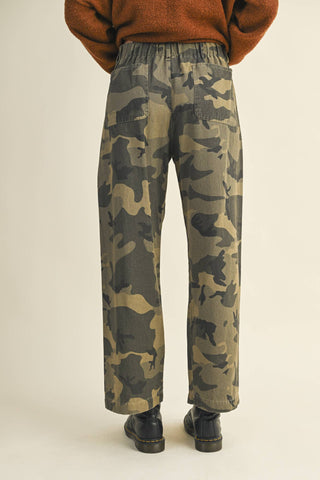 Camo Wide-Leg Drawstring Pant