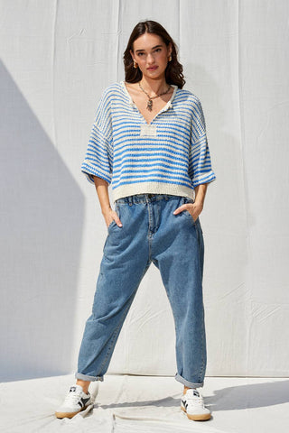 Horizontal Stripe Slouchy Sweater