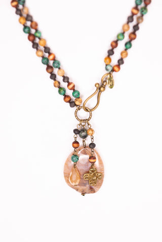 Gizelle Necklace - Autumn Stone Charm