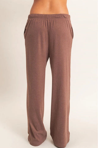 Easy Days Wide Leg Lounge Pants - Brown