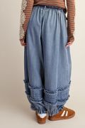 Easel Washed Chambray Barrel Pants