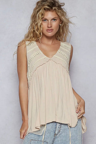 Boho Lace Babydoll Tank