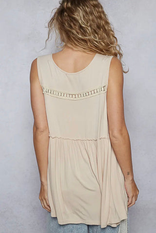 Boho Lace Babydoll Tank