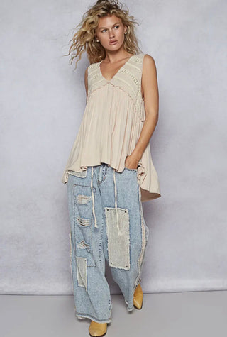 Boho Lace Babydoll Tank