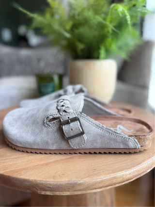 Very G Iris 3 Braided Mule Side View- Gray