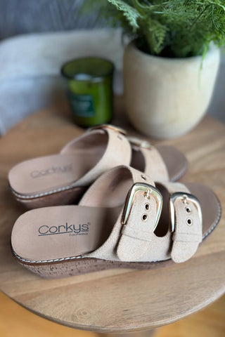 Corky's Double Dare Sandal | Sand Faux Suede