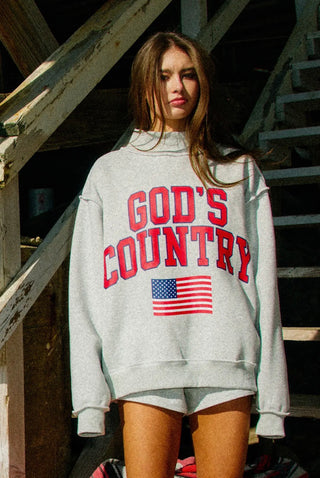 God’s Country Reversible Mock Neck Sweatshirt