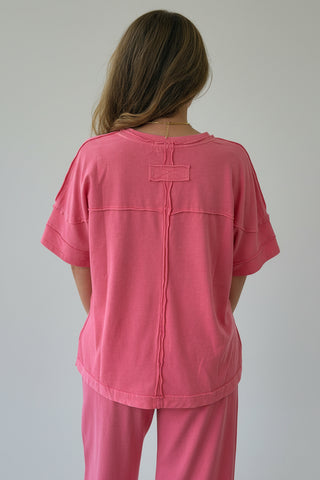 Mineral Washed Cotton Short Sleeve Top