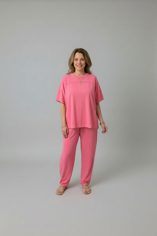 Mineral Washed Cotton Short Sleeve Top