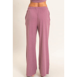 Easy Days Wide Leg Lounge Pants - Plum