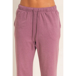 Easy Days Wide Leg Lounge Pants - Plum