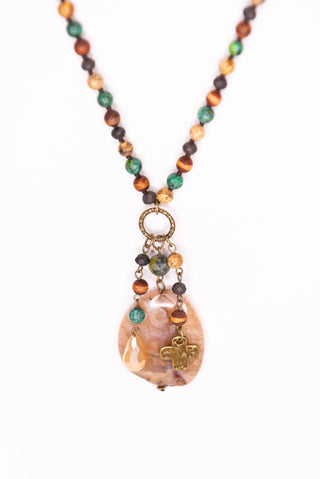 Gizelle Necklace - Autumn Stone Charm