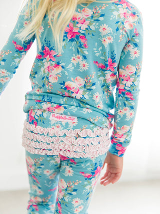 Fancy Me Floral Ruffle Toddler Pajama Set