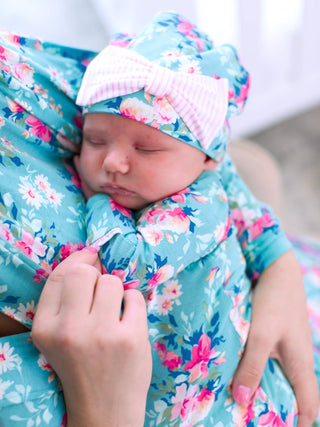 Fancy Me Floral Sleep Gown & Bow Hat Set