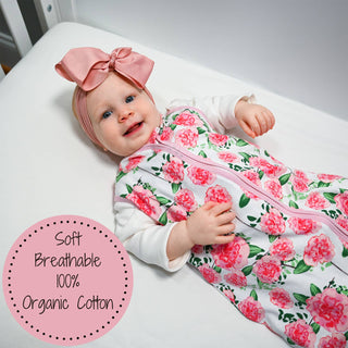 LollyBanks Live Life in Full Bloom Baby Sleep Sack, 100% Organic Cotton