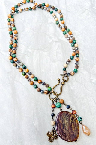 Gizelle Necklace - Autumn Stone Charm