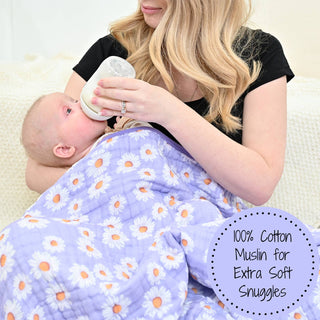 Beautiful Daisy Muslin Blanket