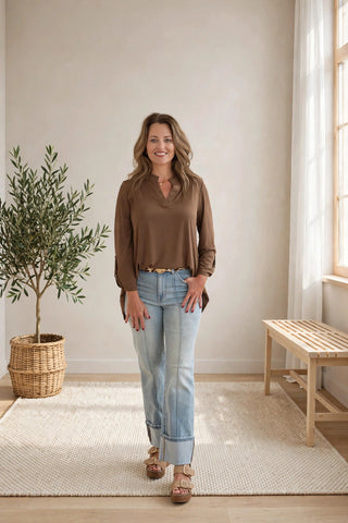 Plus Lizzy 3/4 Sleeve Flowy Top