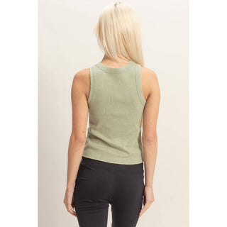 Acid Washed Ribbed Tank Top