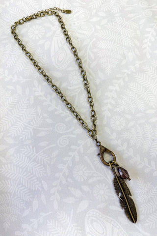 Reva Necklace - Bronze Leaf Charm