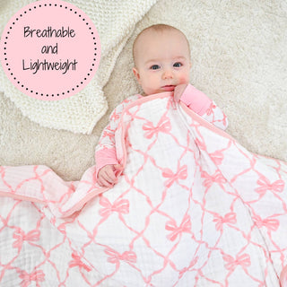 Beautiful Bows Muslin Blanket