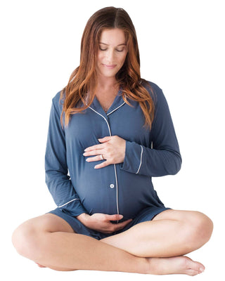 Clea Bamboo Long Sleeve Maternity & Postpartum Nightgown