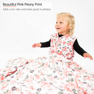 LollyBanks Pink Peony Baby Sleep Sack 100% Organic Cotton