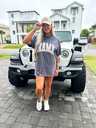 Mama Checkered Graphic Tee