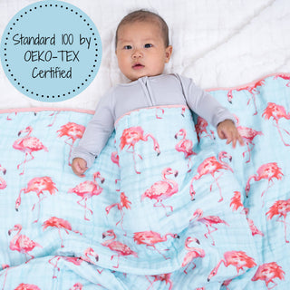 Flamingo Muslin Blanket