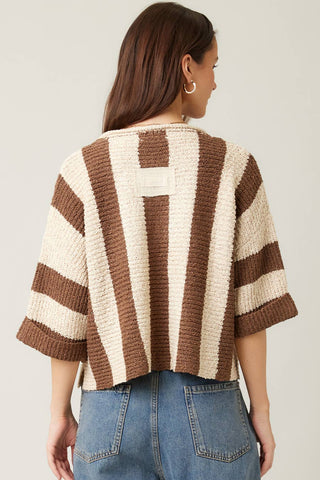 Vertical Stripe Slouchy Sweater
