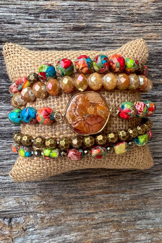Janet Bracelet Stack - Orange