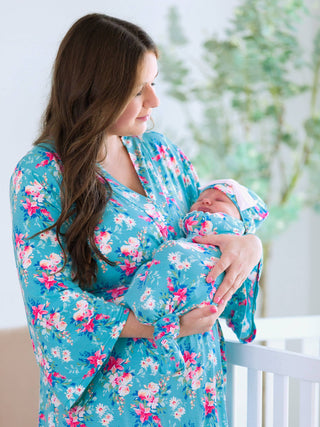 Fancy Me Floral Sleep Gown & Bow Hat Set