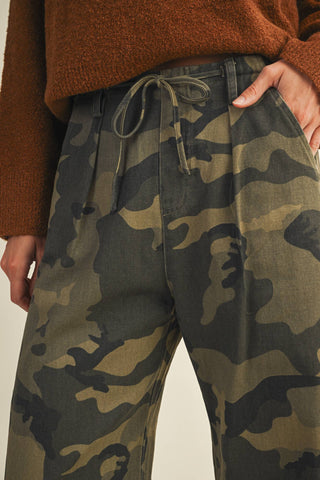 Camo Wide-Leg Drawstring Pant