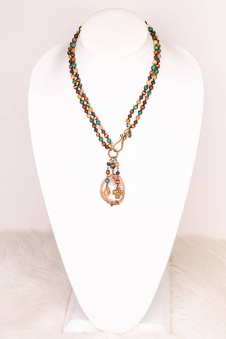 Gizelle Necklace - Autumn Stone Charm
