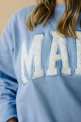 The Abbie MAMA Sweatshirt - Blue Toile