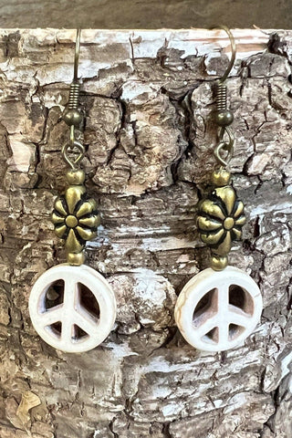 Mirabella Earrings - Peace Sign