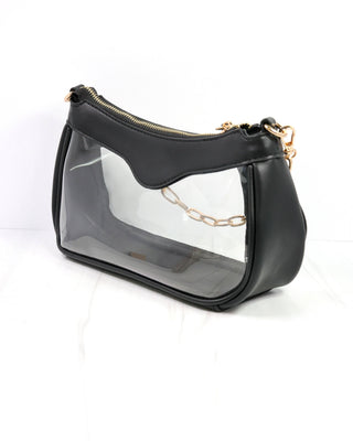 Caroline Hill Cassidy Clear Crossbody - Black