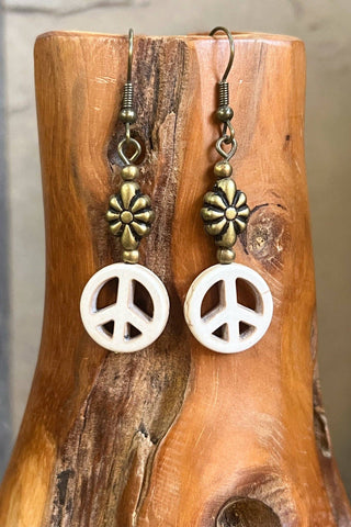 Mirabella Earrings - Peace Sign